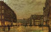 Atkinson Grimshaw Boar Lane,Leeds by Lamplight oil painting reproduction